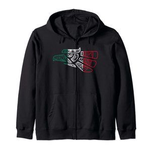 Hecho En Mexico Aztec Calendar Mexican Eagle Zip Hoodie